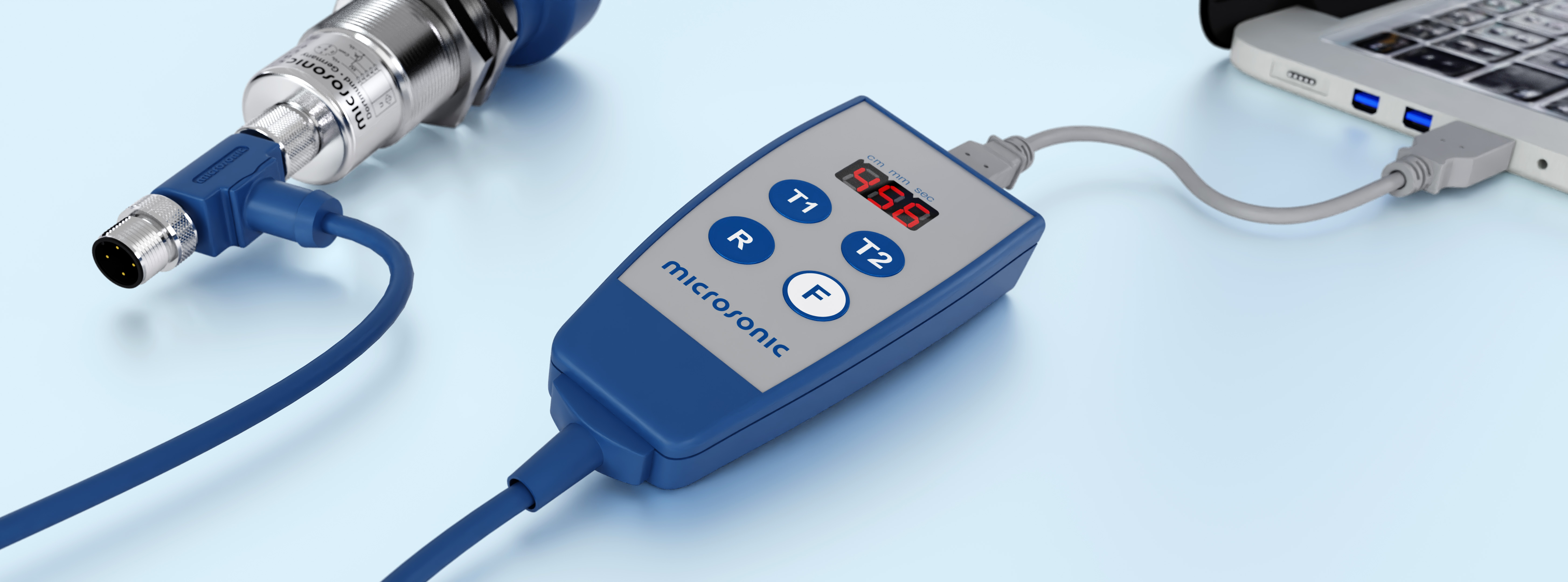 Sensor über LCA-2 für die Programmierung am PC angeschlossen