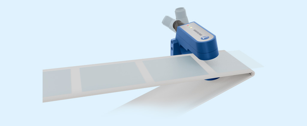 esf+1 Etikettensensor Etikettensensor mit schwenkbarem M12-Stecker